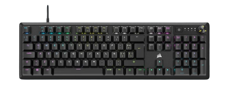 Teclado Gamer Corsair K70 Core RGB, Teclado Mecánico, Switch Cherry MLX Red, Alámbrico, Negro (Español)