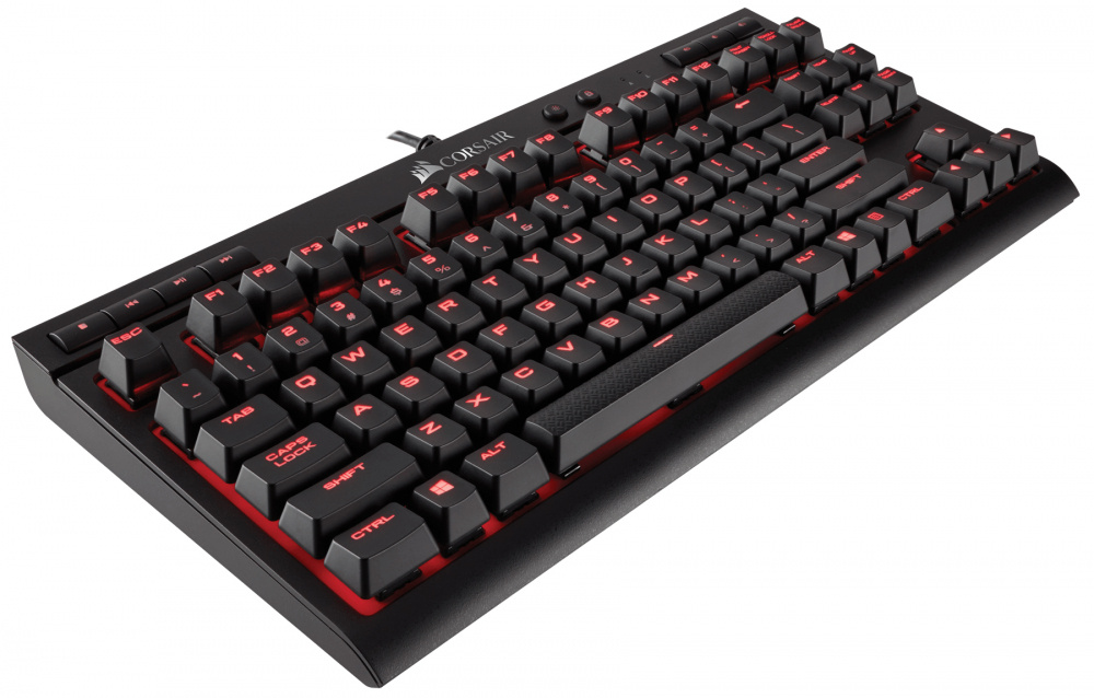 Teclado Gamer Corsair K63 LED, Cherry MX Red, Alámbrico, Negro (Español)