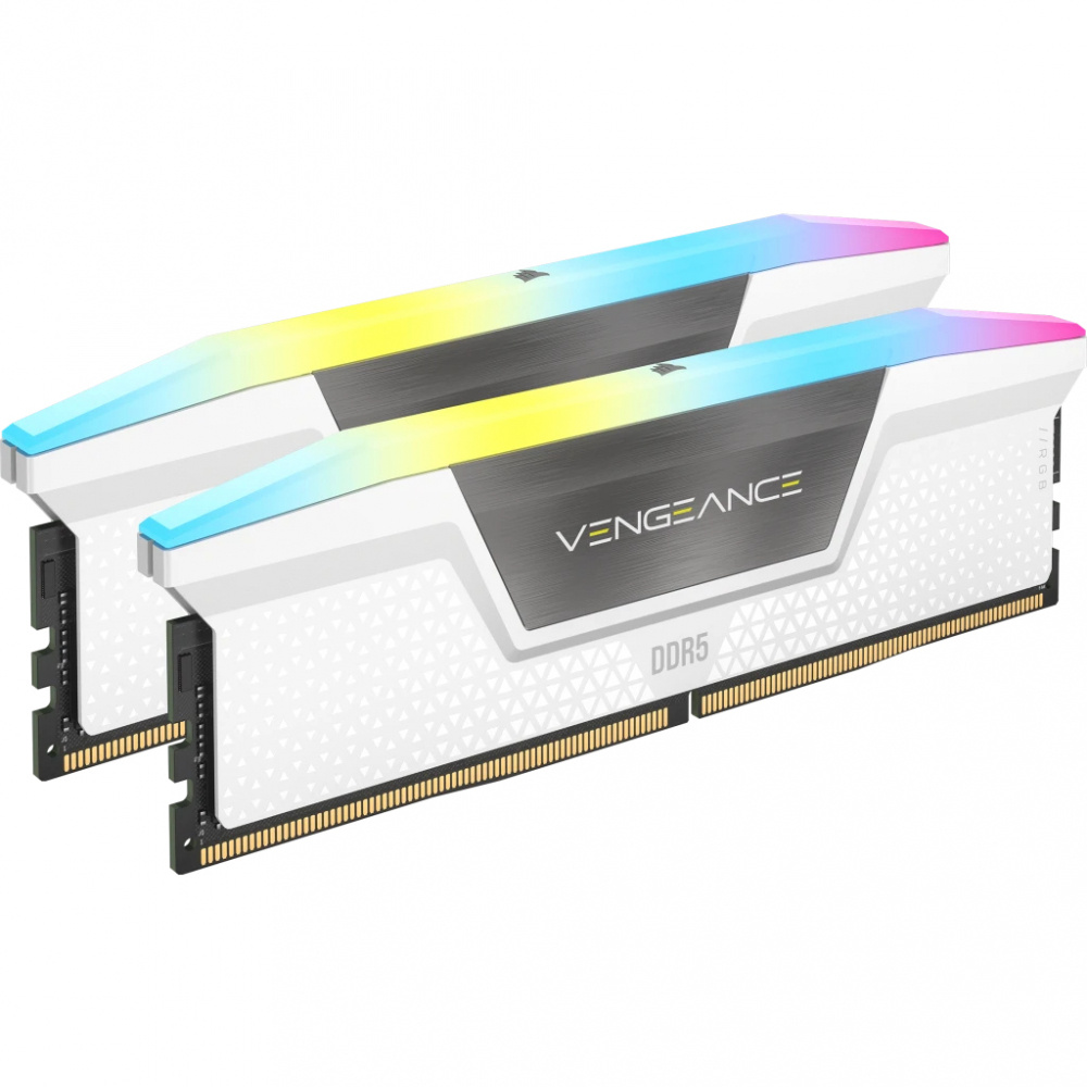 Kit Memoria RAM Corsair VENGEANCE RGB DDR5, 6400MHz, 32GB - 2 x 16GB, CL36, XMP, Blanco 