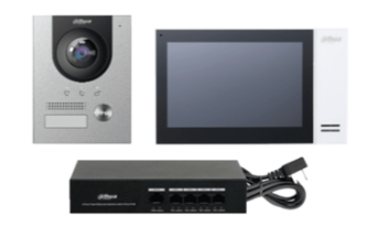 Kit Dahua KTP01L de Videoportero Frente de Calle, Monitor Touch de 7", Switch PoE