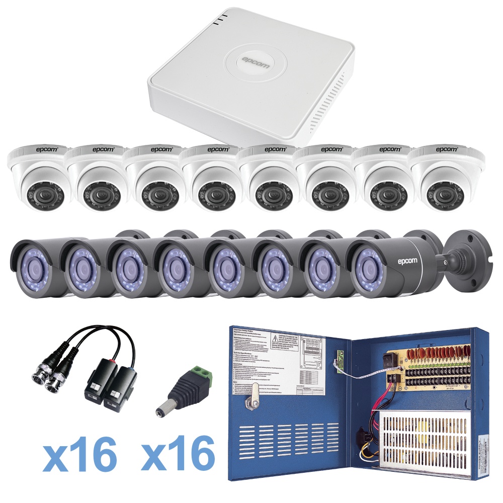 Compra Epcom Kit De Vigilancia De 16 Cámaras Cctv 16 Canales Kestxlt8b