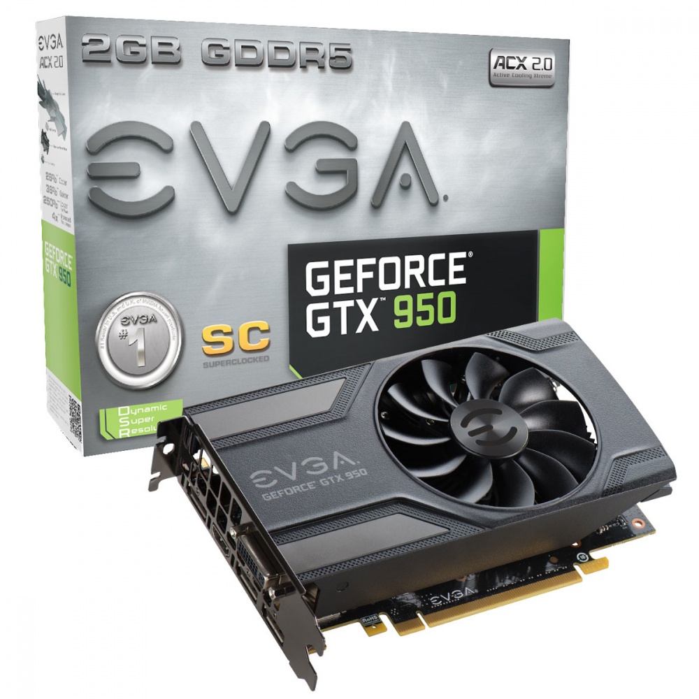 Tarjeta de Video EVGA NVIDIA GeForce GTX 950 SC, 2GB 128-bit GDDR5, PCI Express 3.0 x16