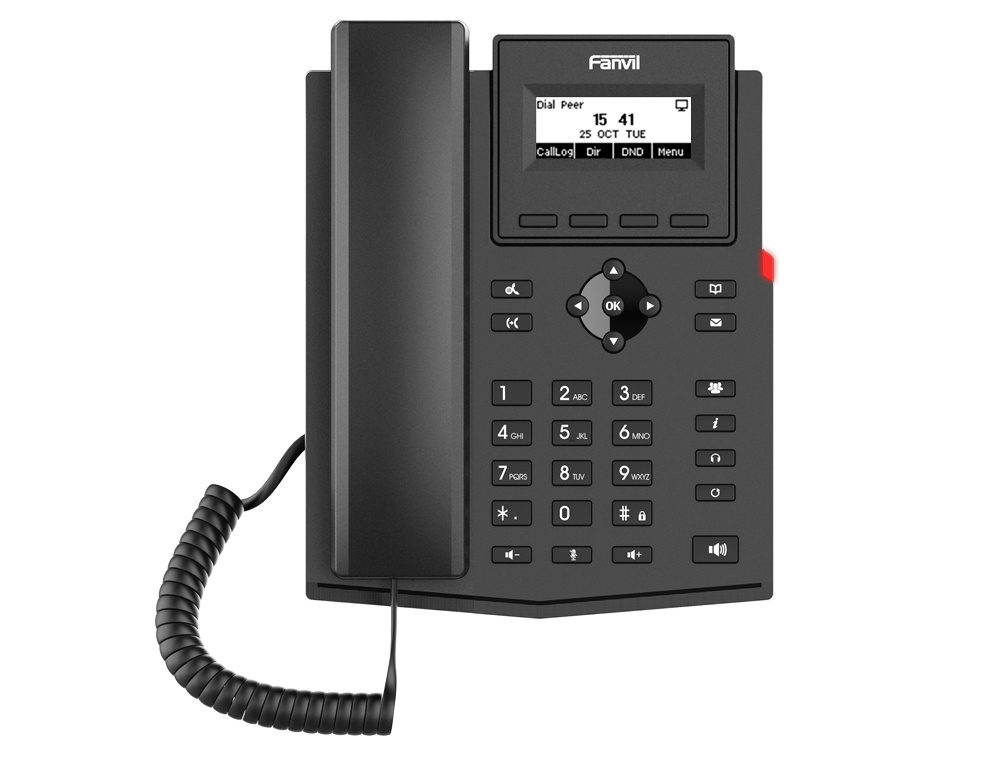 Fanvil Teléfono IP con Pantalla X1SP 2.3", Alámbrico, 2 Líneas, Altavoz, Negro