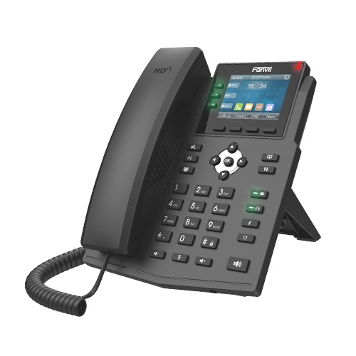 Fanvil Teléfono IP X3U con Pantalla 2.8", 6 Lineas, 9 Teclas Progamables, Altavoz, Negro