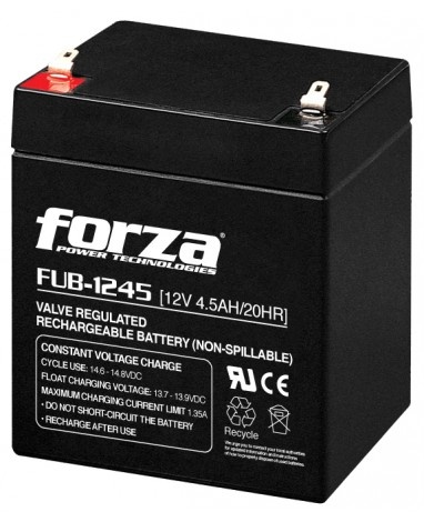 Forza Power Technologies Batería de Reemplazo para UPS FUB-1245, 12V, 4500mAh