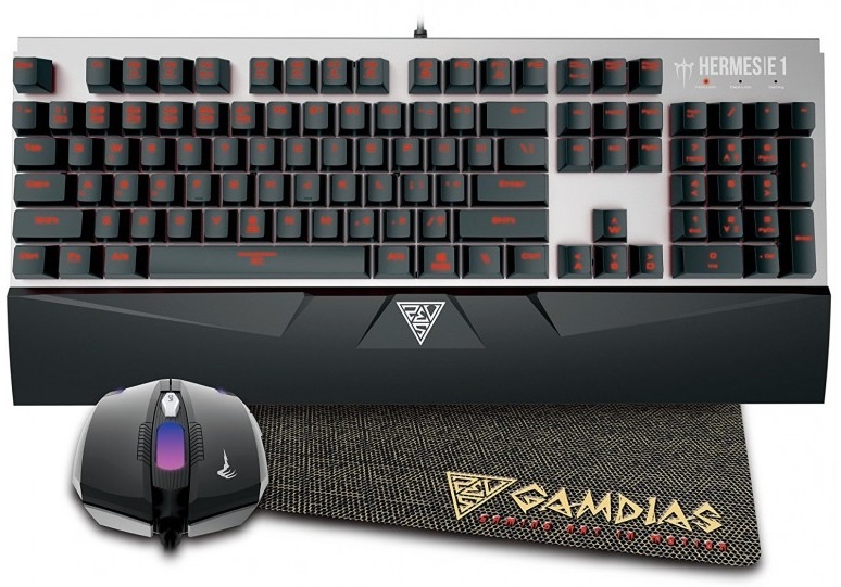 Kit Gamer de Teclado y Mouse Gamdias incluye Hermes E1 + Demeter E2, Alámbrico, USB, Negro/Plata (Inglés)