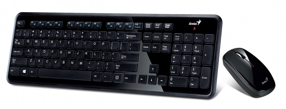 Kit de Teclado y Mouse Genius SlimStar i8050, Inalámbrico, Negro