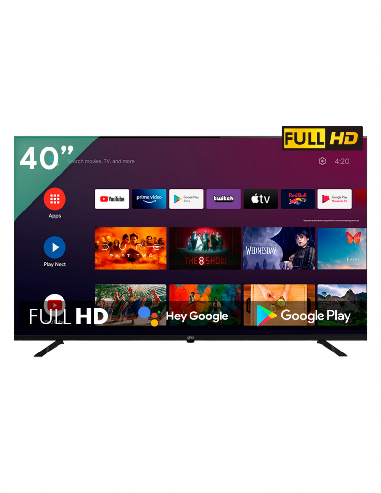 Ghia Smart TV LED G40ATV22 40", Full HD, Negro