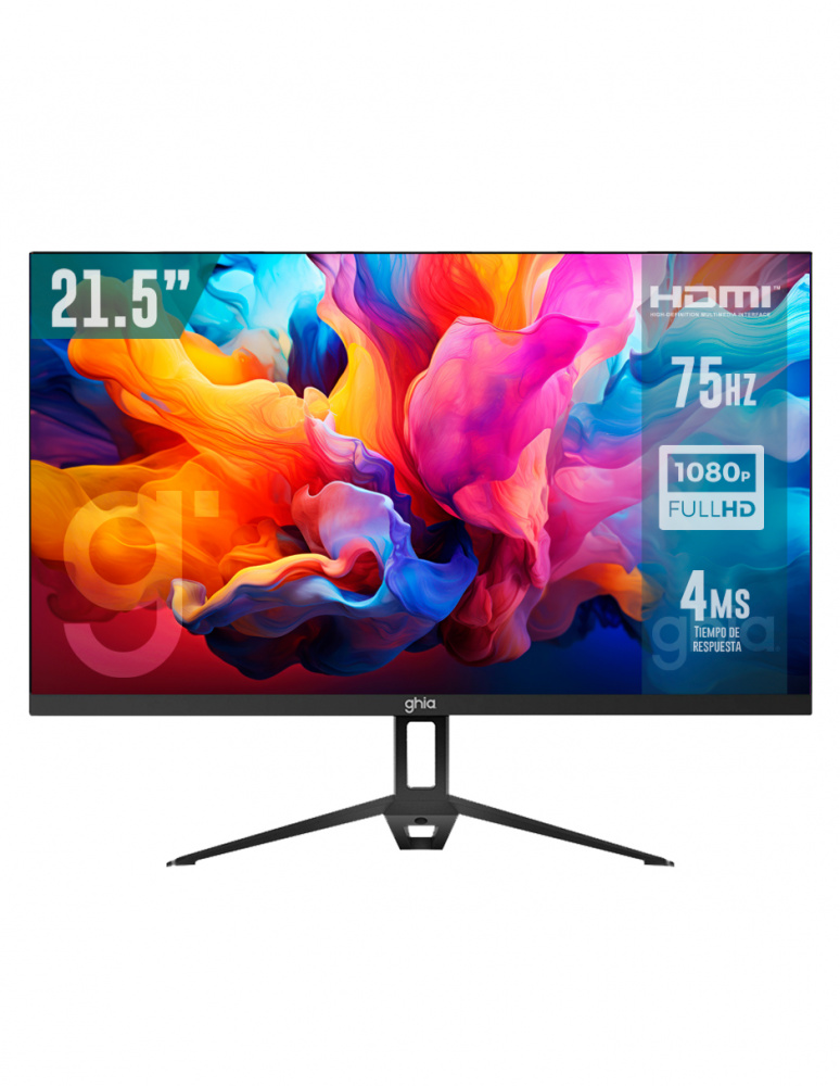 Monitor Ghia MG2223 LED 21.5", Full HD, 75Hz, HDMI, Negro