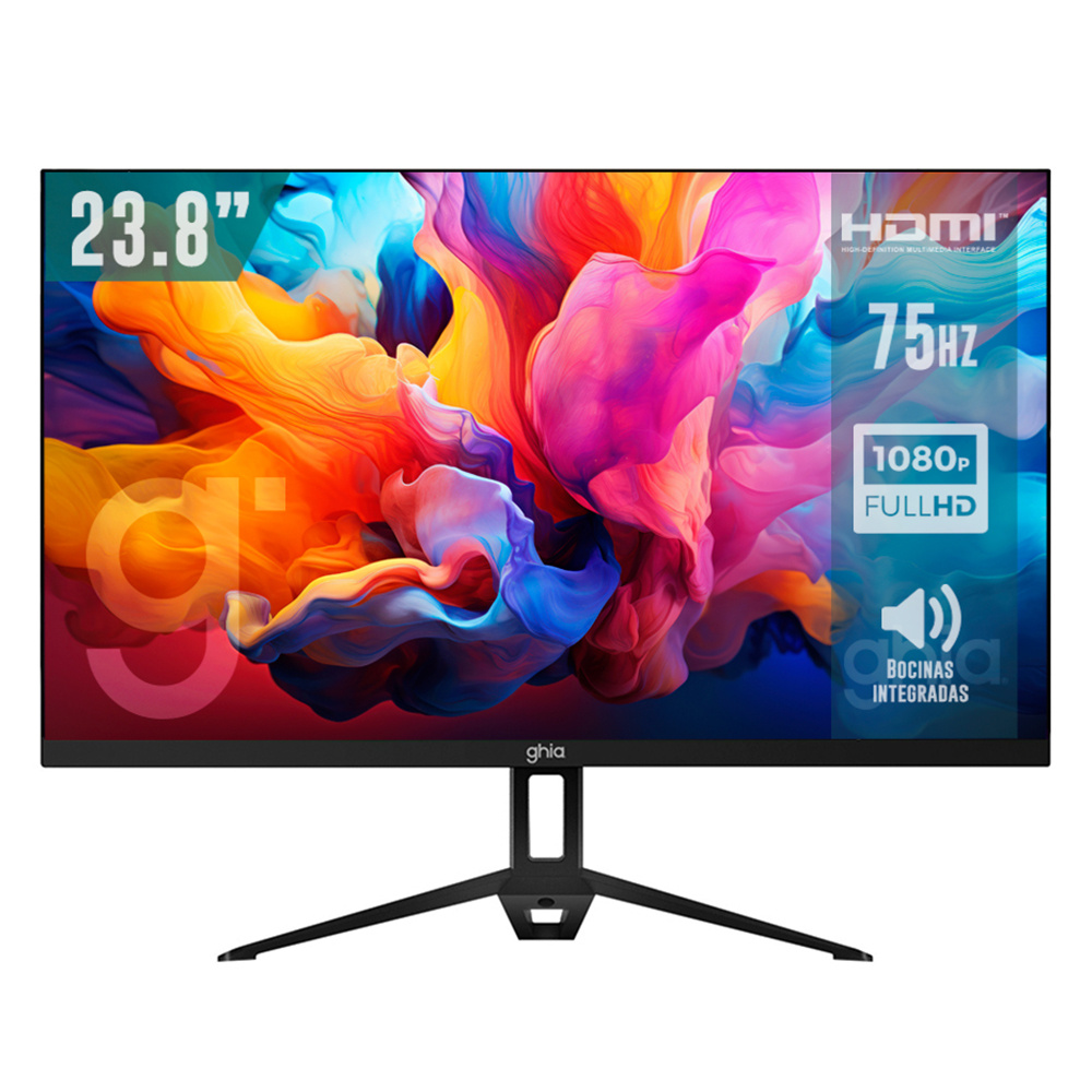 Monitor GHIA MG2423 LED 23.8", Full HD, 75Hz, HDMI, Bocinas Integradas (2 x 1W), Negro