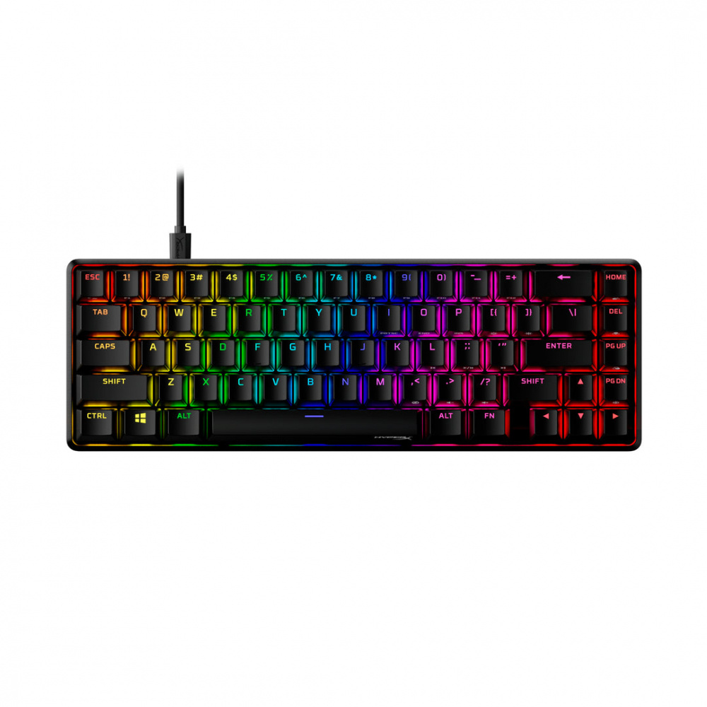 Teclado Gamer HyperX Alloy Origins 65 RGB 65%, Teclado Mecánico, HyperX Aqua Switch, Alámbrico, Negro (Inglés)