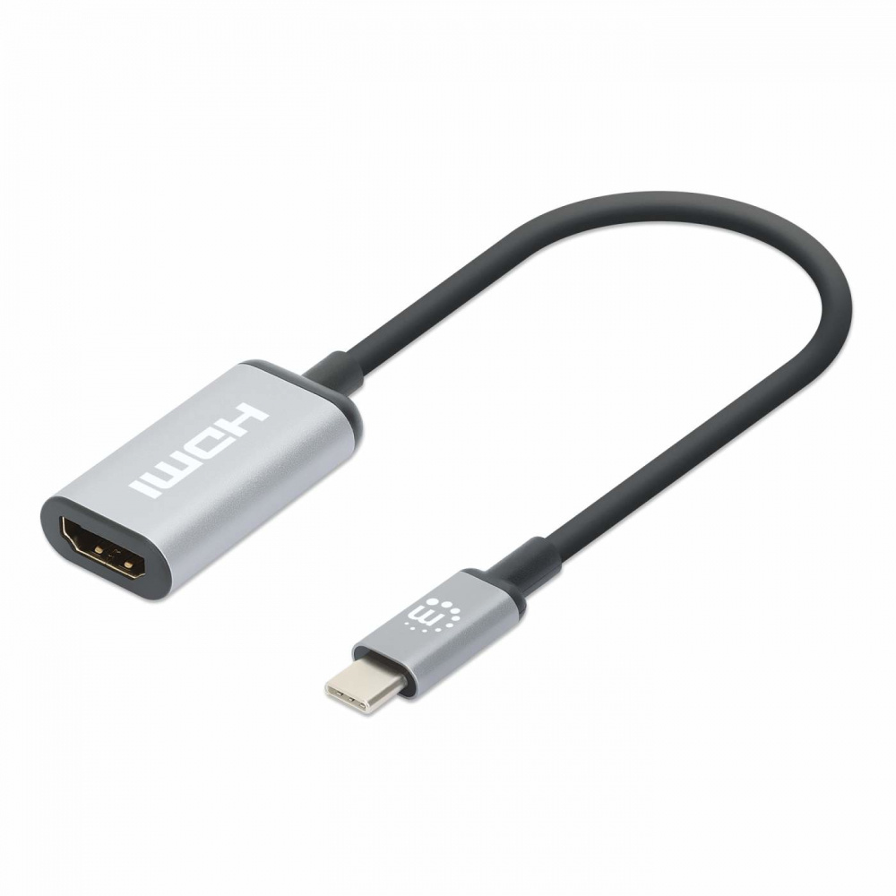 Compra Manhattan Adaptador Usb C Macho Hdmi Hembra Negro Plata