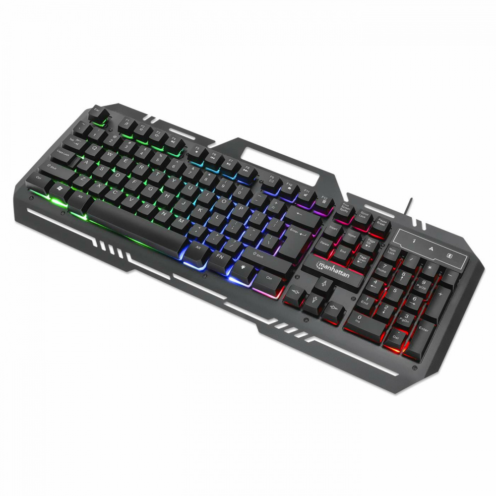 Teclado Gamer Manhattan 180610 RGB, Alámbrico, Negro (Español)