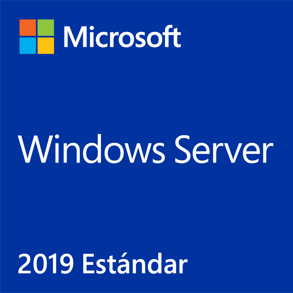Microsoft Windows Server Standard 2019, 1 Licencia, 16-Core, 64-bit, Español, DVD, OEM