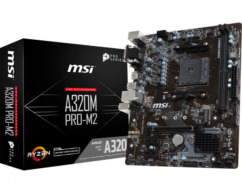 Tarjeta Madre MSI Micro ATX A320M PRO-M2, S-AM4, AMD A320, HDMI, 32GB DDR4-SDRAM para AMD