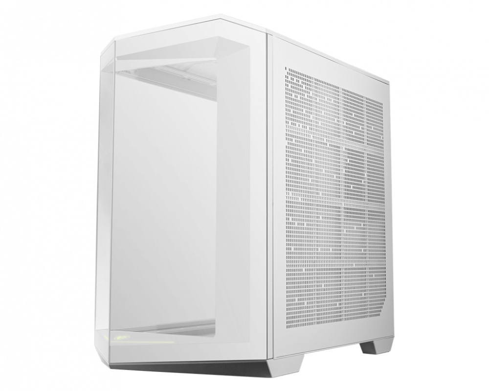 Gabinete MSI MAG PANO 100L PZ / WHITE con Ventana, Midi-Tower, ATX/Micro-ATX, USB, sin Fuente, sin Ventiladores Instalados, Blanco