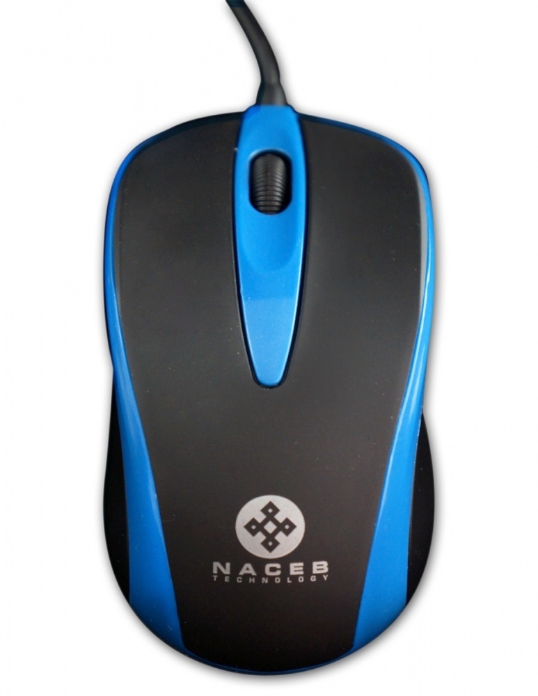 Mouse Naceb Óptico NA-099, Alámbrico, USB, 1000DPI, Negro/Azul