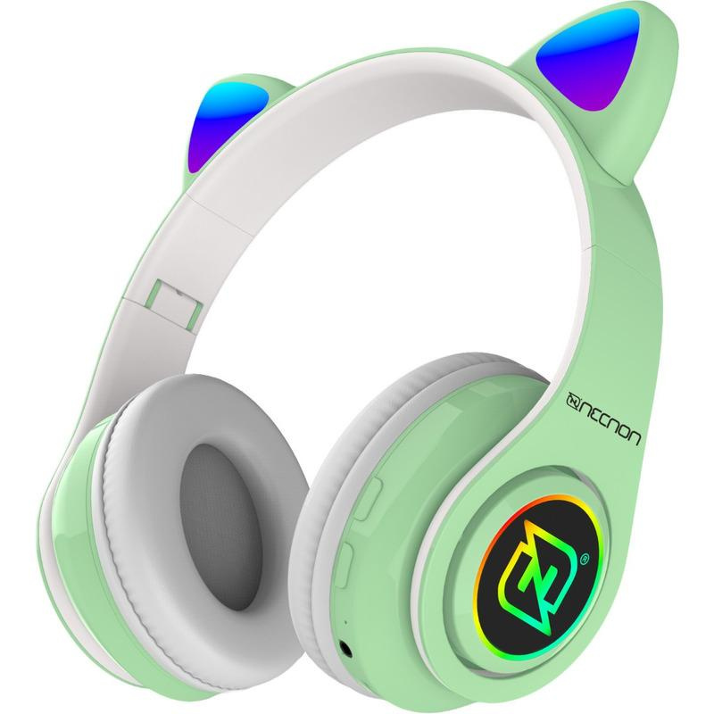 Necnon Audífonos Gamer NBH-07, Alámbrico/Inalámbrico, 3.5mm, Verde/Blanco