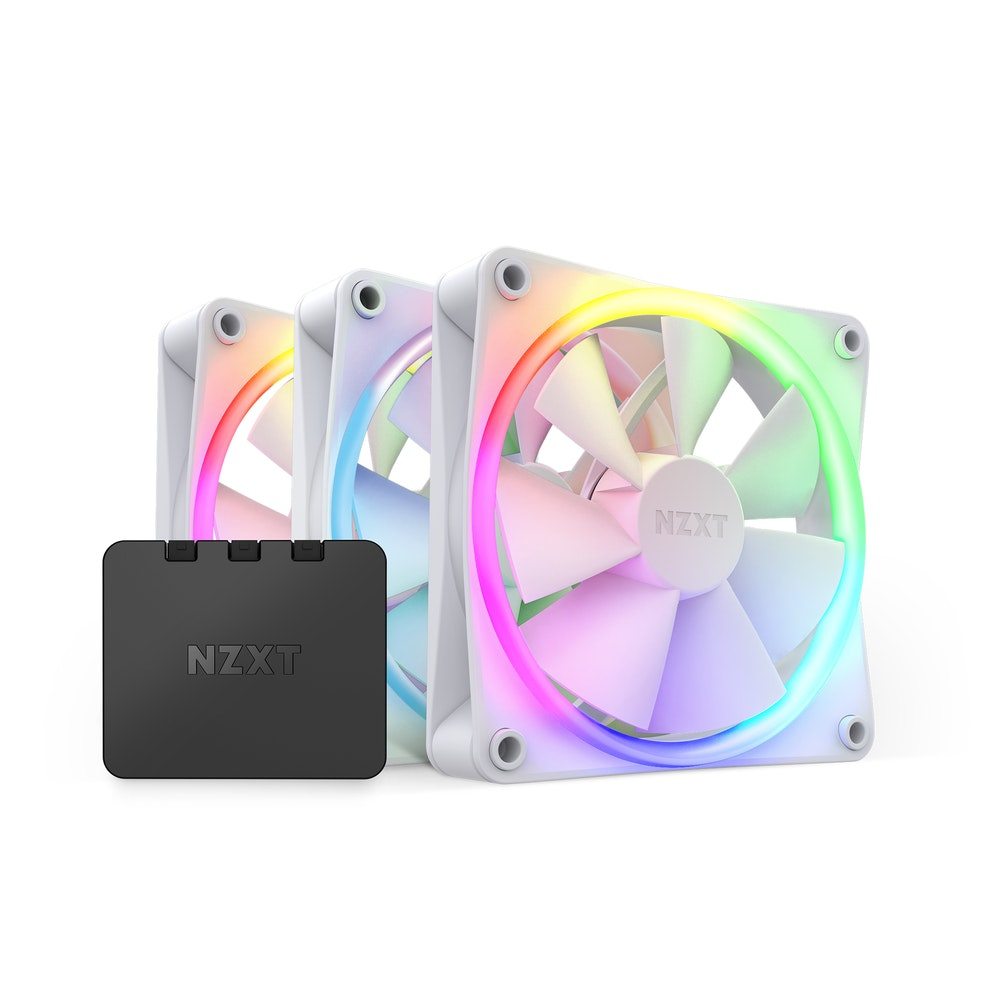 Ventilador NZXT F120 RGB Twin, 3x 120mm, 500 - 1800RPM, Blanco, 3 Piezas - incluye Control