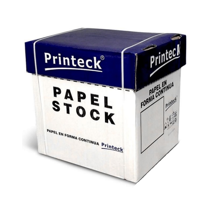 Printeck Papel Stock 2 Tantos, 3000 Hojas de 9.5" x 5.5", Blanco