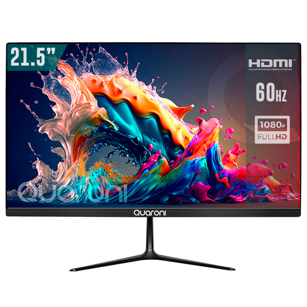 Monitor Quaroni MQ22-01 LED 21.5", Full HD, 60Hz, HDMI, Negro 