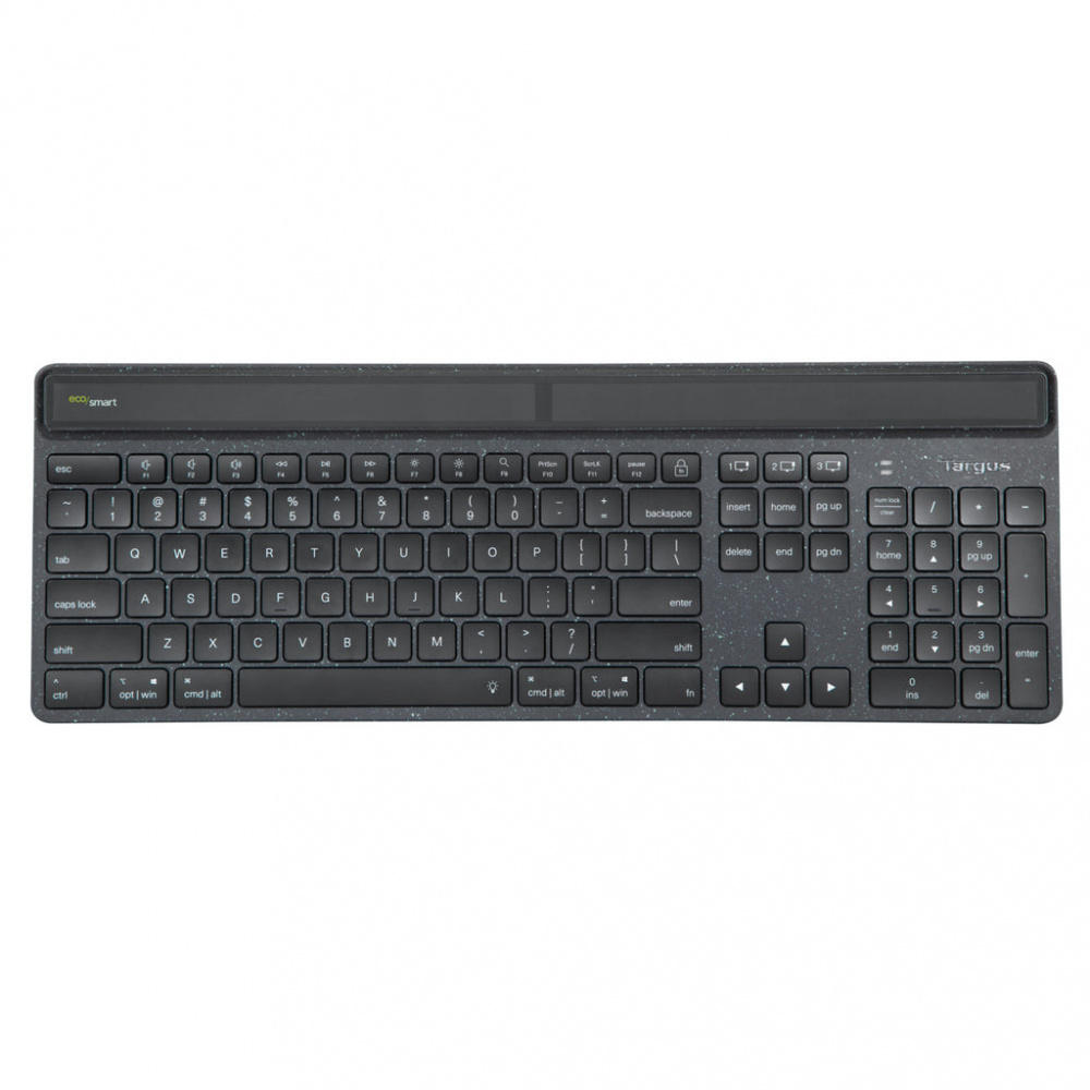 Teclado Targus Energy Harvesting EcoSmart, Inalámbrico, Bluetooth, USB-C, Negro (Español)