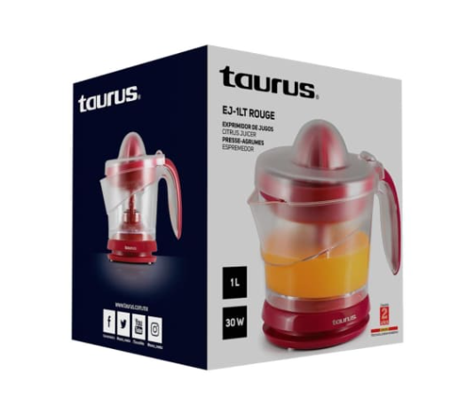 Compra Taurus Exprimidor De Cítricos 1 Litro Rojo, EJ1LT-ROUGE ...