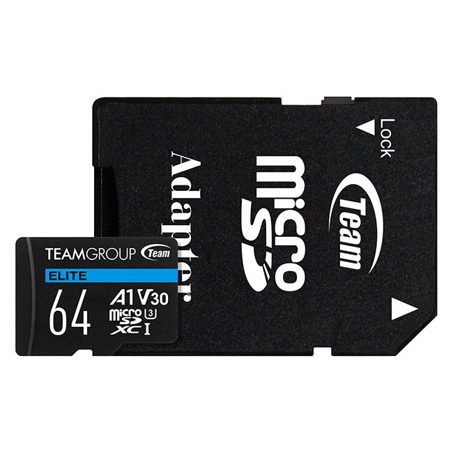 Memoria Flash Team Group ELITE A1, 64GB MicroSD UHS-I Clase 3, con Adaptador