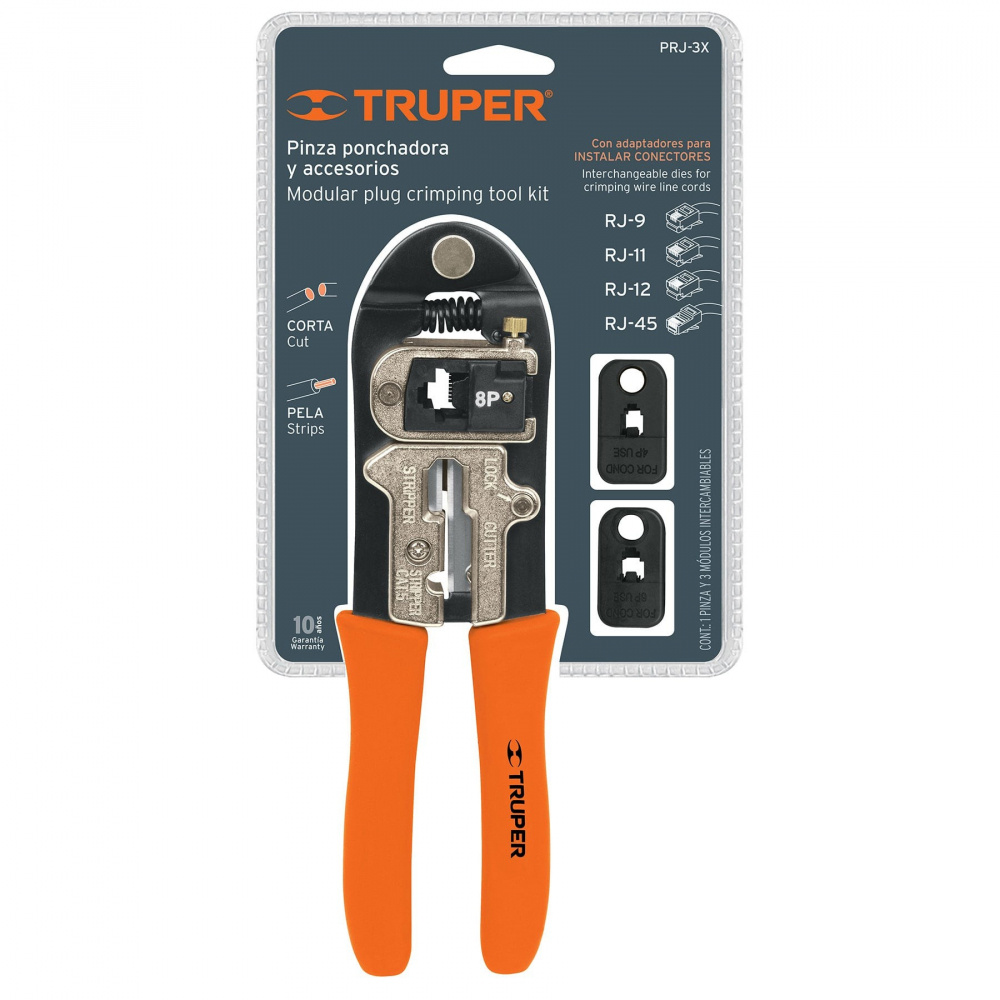 Truper Pinza Ponchadora PRJ-3X, Naranja