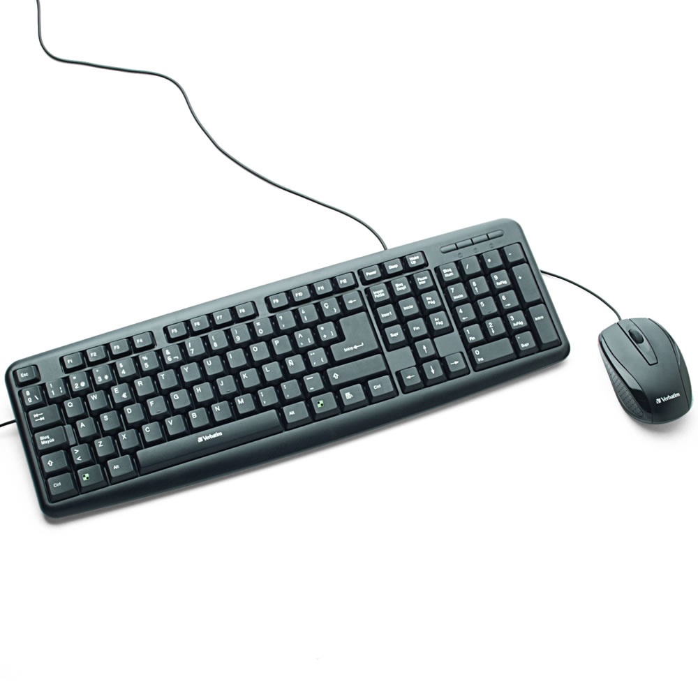 Kit de Teclado y Mouse Verbatim 98111, USB, Negro (Español)