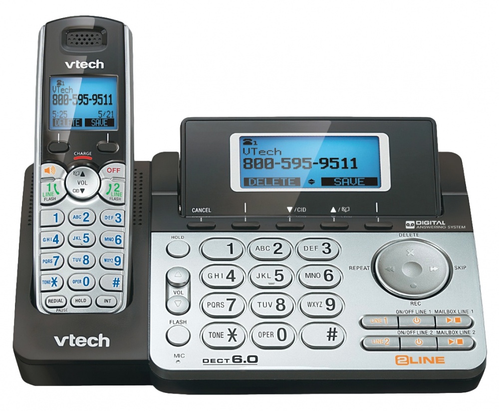 Vtech Tel Fono Inal Mbrico Dect Auricular Altavoz Negro Plata Ds Cyberpuerta Mx