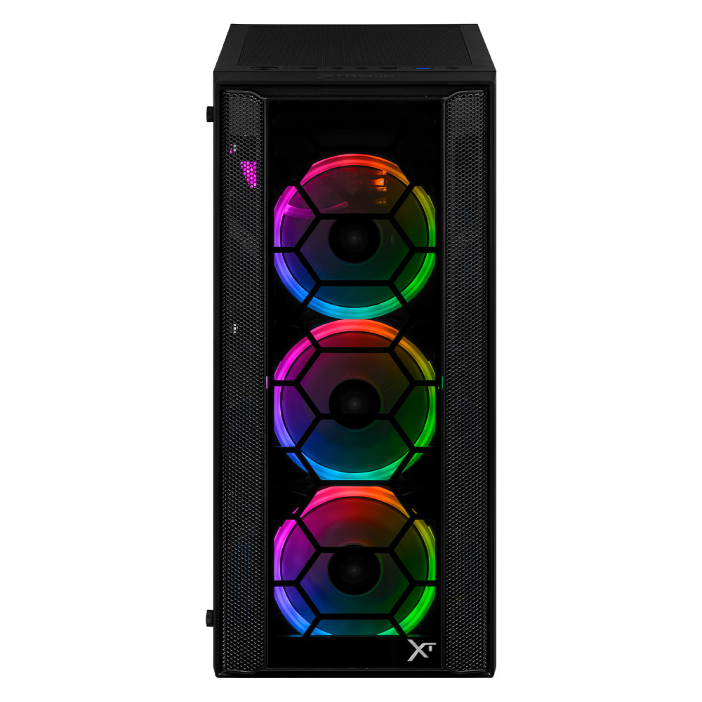 Gabinete Xtreme PC Gaming Kronos con Ventana, Midi-Tower, ATX/Micro-ATX/Mini-ITX, USB 2.0/3.0, con Fuente de 600W, 4 Ventiladores Instalados, Negro