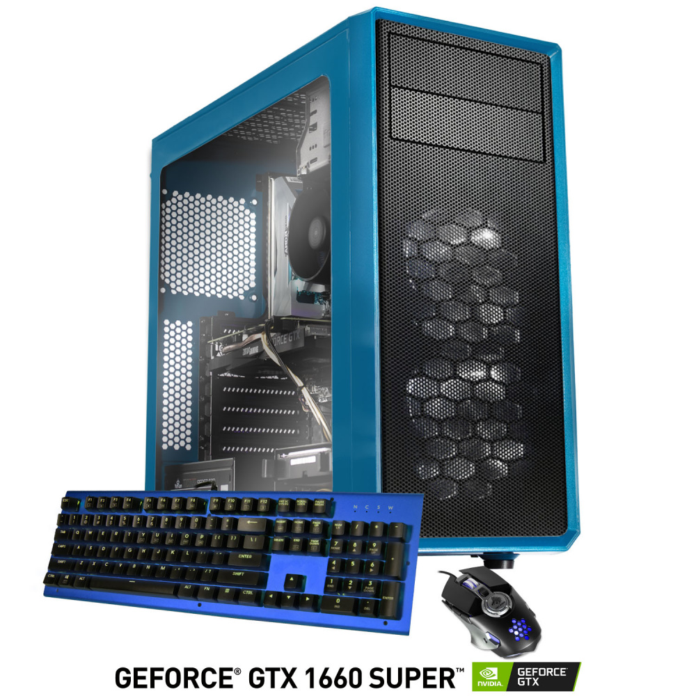 Computadora Gamer Xtreme PC Gaming CM-55003, AMD Ryzen 5 3500X 3.60GHz, 16GB, 2TB + 240GB SSD, NVIDIA GeForce GTX 1660 SUPER, FreeDOS, Azul ― Incluye Teclado y Mouse