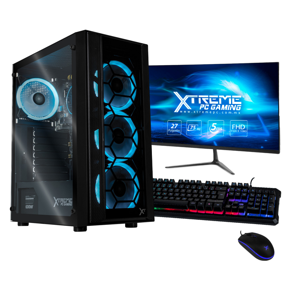 Computadora Gamer Xtreme PC Gaming CM-05441, Intel Core i7-12700 3.60GHz, 16GB, 1TB SSD, Wi-Fi, Windows 10 Prueba, Negro ― Incluye Monitor de 27", Teclado y Mouse