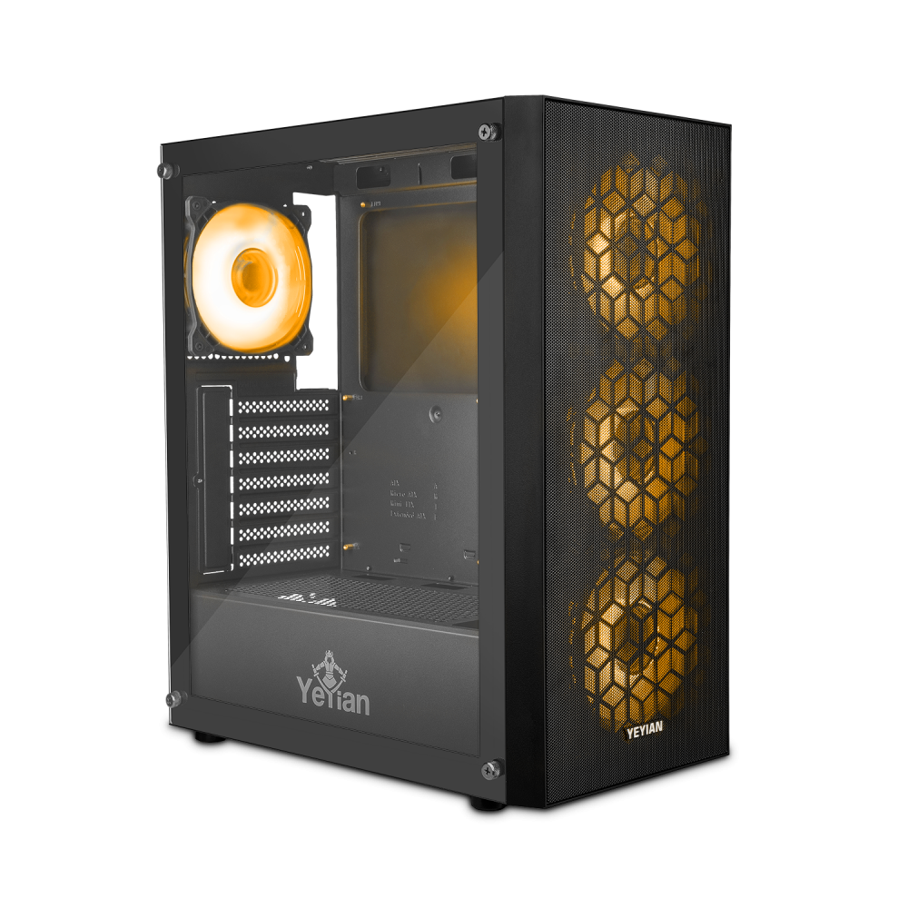 Gabinete Yeyian Dragoon con Ventana, Midi-Tower, ATX/Micro-ATX/Mini-ITX, USB 3.0/2.0, sin Fuente, 4 Ventiladores ARGB Instalados, Negro