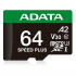 Memoria Flash Adata Speed Plus, 64GB MicroSDXC UHS-I Clase 10, con Adaptador  1