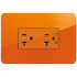 Bticino Tomacorriente J4029HIGNOQ, 2 Enchufes, 125V, 20A, Naranja  1