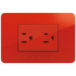 Bticino Tomacorriente J4188RQ, 2 Enchufes, 125V, 15A, Rojo  1