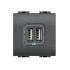 Bticino Tomacorriente L4285C2, 2x USB-A, 127/220 V, 15A, Negro  1