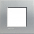 Bticino Placa Rectangular de Pared LNA4802TE, 2 Puertos, Gris  1