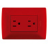 Bticino Tomacorriente QZ5115DR, 2 Enchufes, 127 - 250V, 15A, Rojo  1