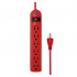 Fussion Acustic Barra Multicontactos PBR-4505, 6 Salidas AC, 127V, 78cm, Rojo  1