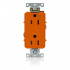 Leviton Tomacorriente 16362-OIG, 2 Enchufes, 125V, 15A, Naranja  1