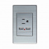Lucek Tomacorriente BP05-M/P, 1 Enchufe + 2x USB A, 110 - 250V, Plata  1