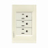 Lucek Placa Tomacorriente BP08-KH, 3 Enchufes, 110 - 250V, 15A, Beige  1