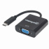 Manhattan Adaptador USB-C 3.1 Macho - VGA Hembra, Negro  3