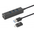 Manhattan Hub USB Macho - 3 Puertos USB Hembra,1x RJ-45, 5000Mbit/s, Negro  1