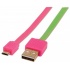 Manhattan Cable Plano USB 2.0 A Macho - Micro USB 2.0 B Macho, 1 Metro, Rosa/Verde  2
