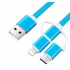 Q-Touch Cable USB-A Macho - Lightning Macho/Micro USB, 1 Metro, Azul  1