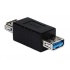 QVS Adaptador USB A Hembra - USB A Hembra, Negro  1